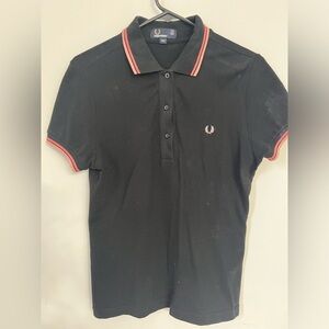 Fred Perry women’s polo black and pink twin tipped size USA 8 / UK 12